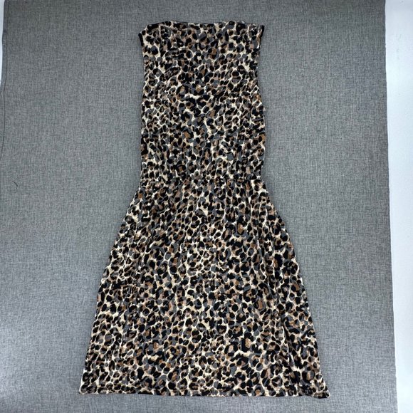 Gibson Dress Animal/ Leopard Print Stretch Soft Comfy Elastic Waist XXS V-Neck - Picture 12 of 16